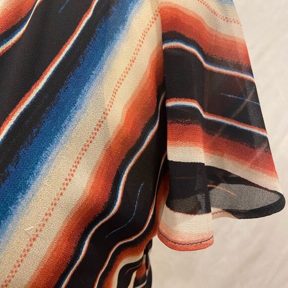 Lauren Ralph Lauren NWOT Multicolor Flutter Sleeves Handkerchief Hem Dress 2P - Picture 7 of 8